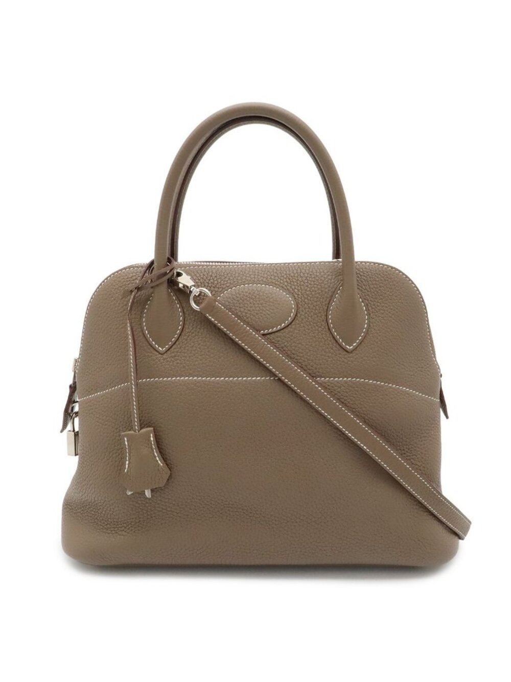 Hermes Bolide 31 2-Way Shoulder Bag Taurillon Clemence Leather Etoupe Greige